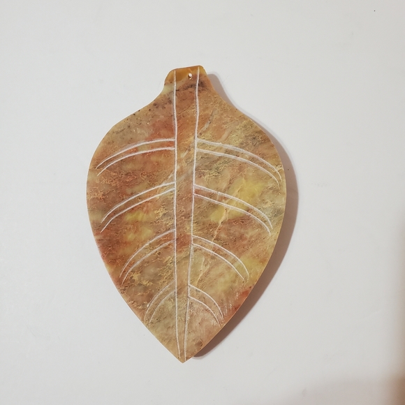 Soapstone Insense Stick Holders Carved Leaves Set of 4 Neutral - Picture 8 of 10